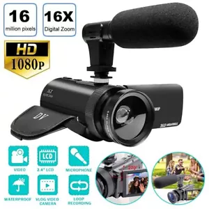 HD 1080p Digital Video Camera YouTube Live Stream Vlogging Recorder Microphone - Picture 1 of 20