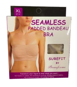 Nahtloser gepolsterter Bandeau-BH Surefit trägerlos Stretch weich volle Abdeckung Tassen - Bild 1 von 2
