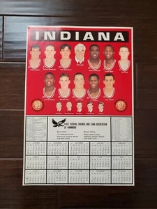 1996-1997 INDIANA UNIVERSITY IU HOOSIERS BASKETBALL Calendar Poster MinorDefects - Picture 1 of 8