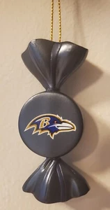 Adorno de Navidad 2015 Foco Ravens gris y púrpura caramelo de doble cara - Imagen 1 de 17