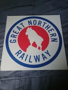 VTG Great Northern Railway Railroad Train RR Cardboard Sign Mountain Goat 12x12 - Picture 1 of 8
