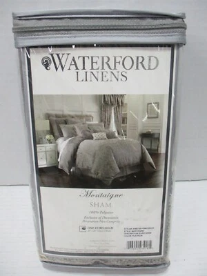 Ropa de cama Waterford Euro Sham gris Montaigne platino 26X26 poliéster una farsa nueva Foto 1 de 4