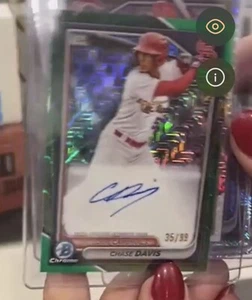 2024 Bowman Chrome Mega Box Chase Davis BMA-CD Green Refractor Auto /99 SP - Picture 1 of 2