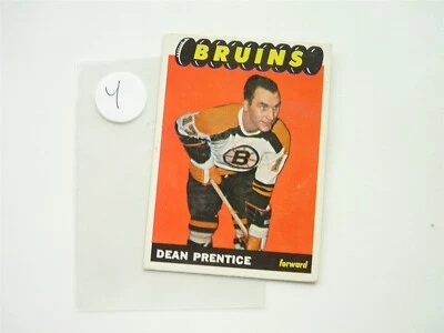 VINTAGE HOCKEY CARD TOPPS 1965 BOSTON BRUINS DEAN PRENTICE NO4 - Image 1 of 2