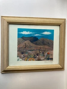 Pintura del desierto de Daniel Randolph Gauche firmada y enmarcada - Imagen 1 de 6