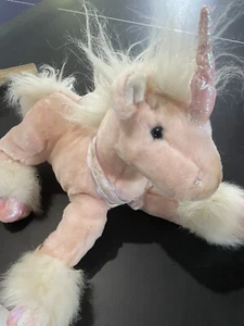 Animal Alley Einhorn Plüsch rosa/weiß mit Pailletten 17 Zoll Vintage - Bild 1 von 3