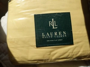 Ralph Lauren King Midnight Sun Yellow Cotton Sheet NIP  - Picture 1 of 3