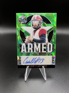 2022 Leaf Metal Draft Armed & Dangerous Green Cracked Auto Caleb Williams 4/5