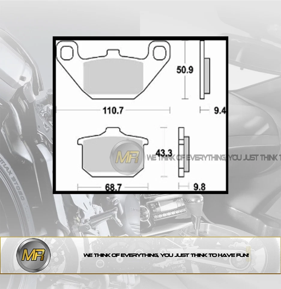 FOR KAWASAKI EN VULCAN 500 FROM 1990 TO 1996 FRONT BRAKE PADS SEMI METALLIC BRAK - Image 1 of 1