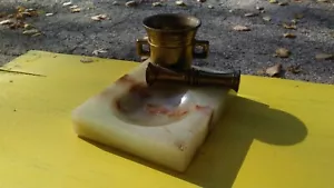 Vintage Marble Ashtray with Match Cup and Lighter - Picture 1 of 10