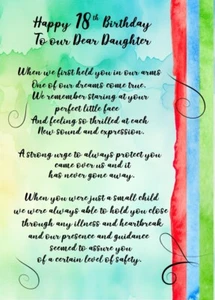NEUES DESIGN Happy 18th Birthday To UNSERE liebe Tochter A5 Geburtstagskarte - Bild 1 von 4