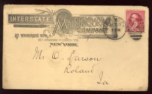 US 1891 Advertising Cover  Interstate Manufacturing company  - Picture 1 of 1