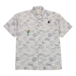 Hard Rock Cafe Shirt Mens XL Beige Key West Parrot Crazy Pattern Hawaiian Resort - Picture 1 of 10