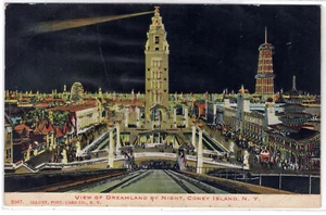 View of Dreamland by Night, Coney Island, unused - Picture 1 of 2