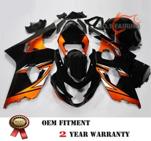 Kit de carenado negro naranja con capucha de asiento cisterna apto para Suzuki 2004-2005 GSXR 600 750 - Imagen 1 de 11