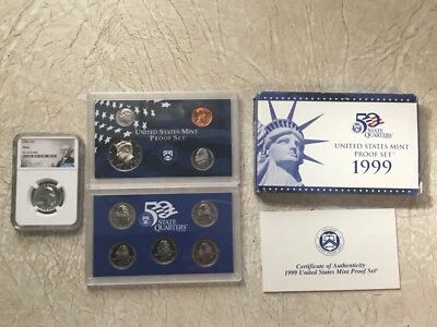 🤪 1962 NGC PF64 SILVER 25 Cent ⚡️1999 Proof Set ⚡️1/4 Pound World Coin Lot 🤪 - Image 1 of 4