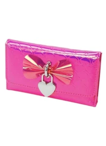 Vinilo Brillante Fushia Rosa Arco Locket Estilo Corazón Dije Arno Billetera - Imagen 1 de 6