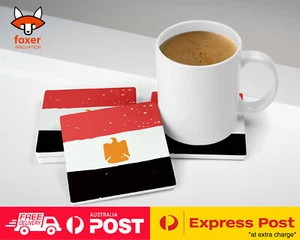COASTER COFFEE DRINKING MAT|EGYPT COUNTRY FLAG 218 - Imagen 1 de 21