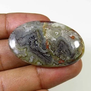 Crazy Lace Achat Edelstein 38x23x5 mm Natur Crazy Lace Oval Cabochon 42 kt CR-78 - Bild 1 von 9