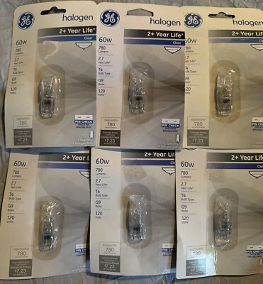 6-GE 60-Watt Specialty Bulbs. (T4) (G9 Base) - Image 1 of 2