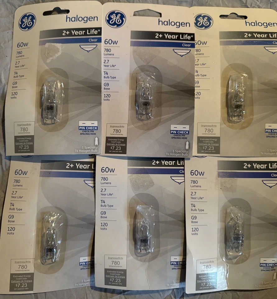 6-GE 60-Watt Specialty Bulbs. (T4) (G9 Base) - Image 1 of 2