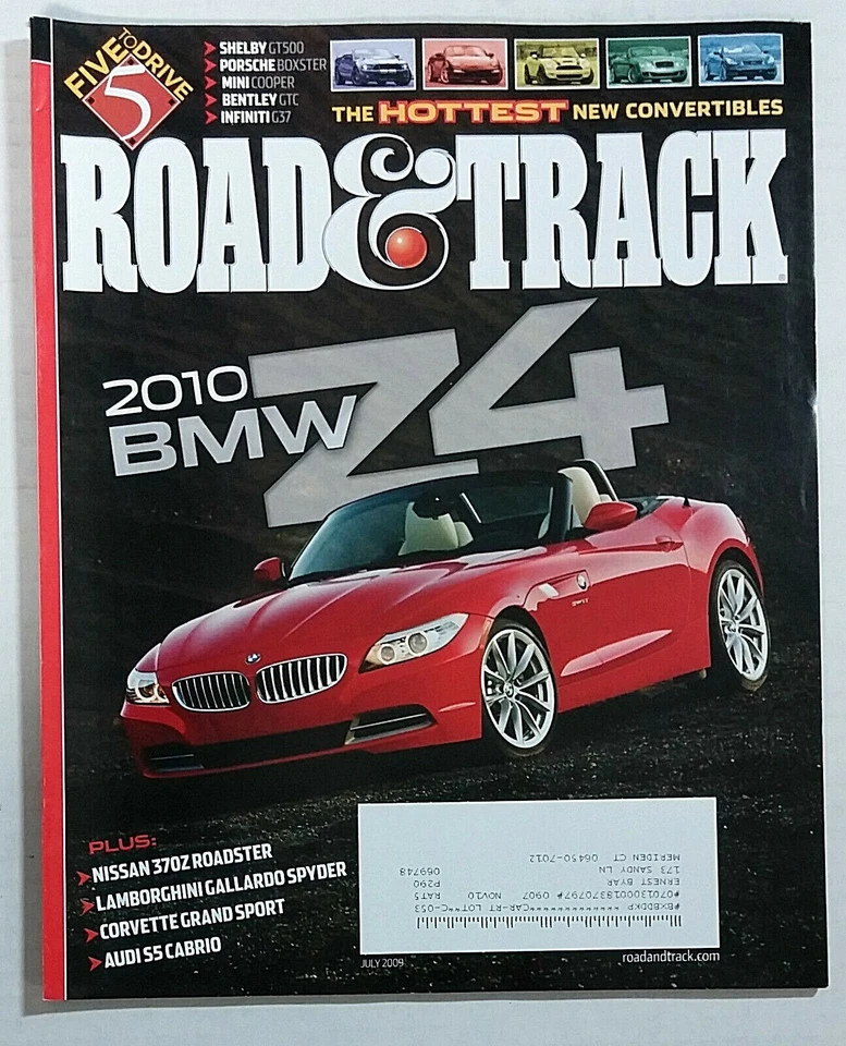 2009 JULY ROAD & TRACK CAR MAGAZINE BMW Z4 370Z CORVETTE AUDI S5 GALLARDO Foto 1 de 1