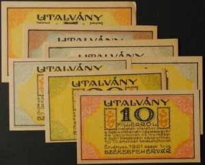 1921 Ungheria/Székesfehérvár set 6 pezzi AU-UNC - Foto 1 di 2