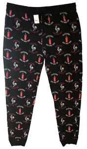 SRIRACHA Hot Sauce Pajama Lounge Pants (MENS 2XL XXL) Black Valentine's Day NWT - Picture 1 of 10