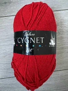 Cygnet Deluxe CHERRY Red 100g Ball DK Double Knit Wool Yarn, UK - Picture 1 of 5