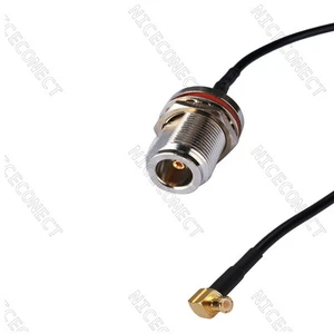 Cavo treccia RF angolo retto spina maschio a MCX tipo N femmina paratia RG174 WIFI - Foto 1 di 3