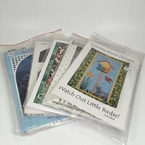 Lot Of 5 Quilt Craft Patterns Jacket Wall Angel Floral Bird Table Cover - Picture 1 of 6