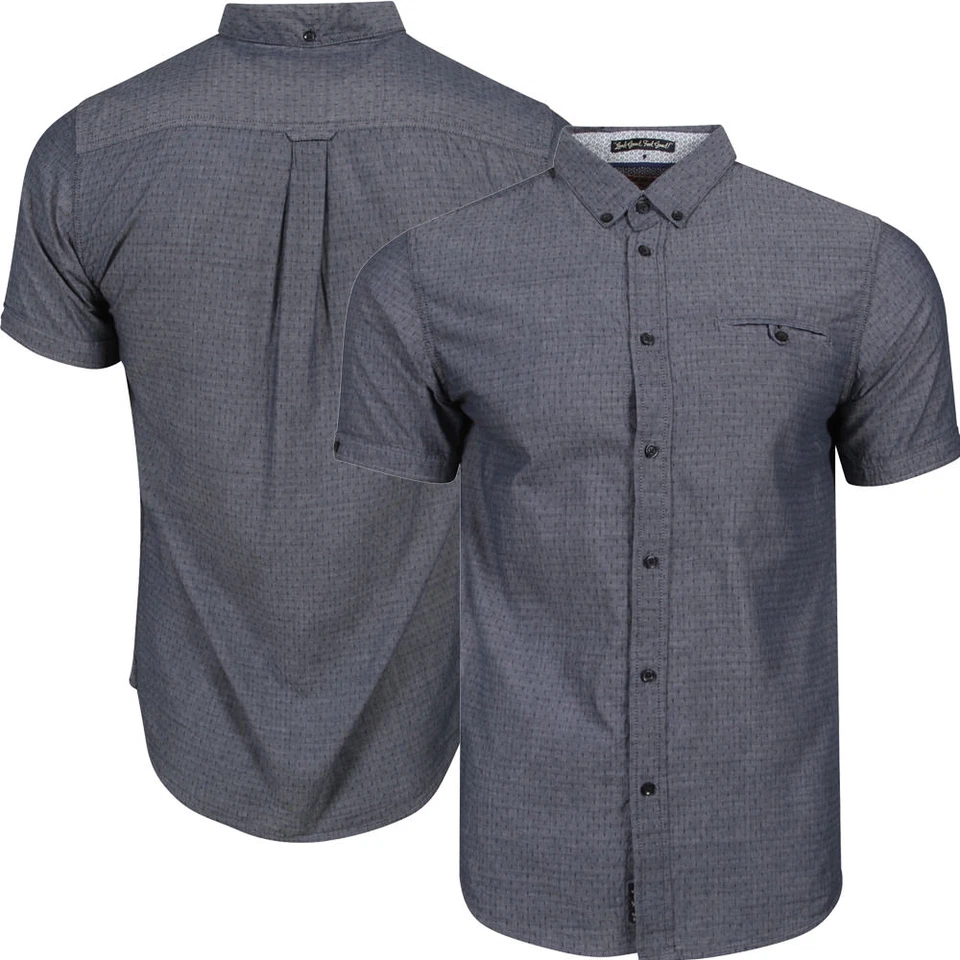 New Mens Tokyo Laundry Harlow Short Sleeve Cotton Chambray Shirt Size S-XXL - Image 1 of 1