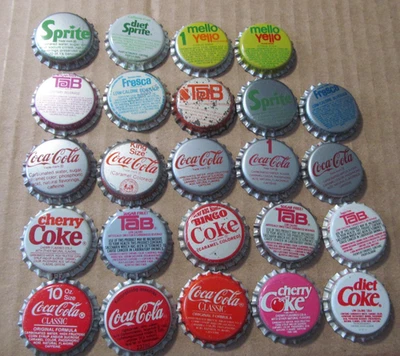 LOTE DE 24 TAPAS DE SODA DIF COCA COLA EMBOTELLADO SPRITE TAB MELLO AMARILLO ETC. Foto 1 de 3