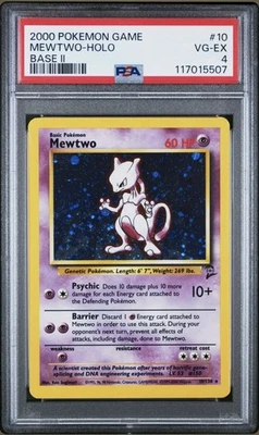 Mewtwo 010/130 Base Set 2 Holo Graded PSA 4 - Image 1 of 2