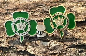 USMS - US Marshals Service Vintage KLEEBLATT Set Gold + Silber Abzeichen Anstecknadeln - Bild 1 von 1