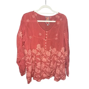 Johnny Was Garland Sage Blouse Women's Size L - Picture 1 of 4