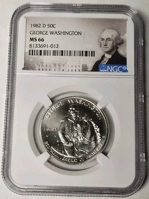 1982-D George Washington Commemorative Half Dollar NGC MS-66 - Image 1 of 4