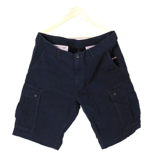 Tommy Hilfiger Mens Casual Cargo Shorts Blue Corduroy Pockets Button One Size - Picture 1 of 9