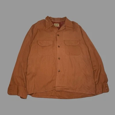 Vintage 1950s gabardine loop collar button up shirt - Image 1 of 4