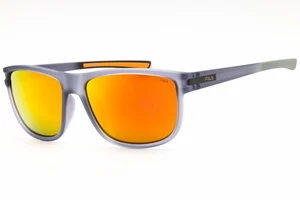 FILA SFI302 7F6Z Sunglasses Transparent Gray Frame Orange Mirror Lenses 57mm - Picture 1 of 4