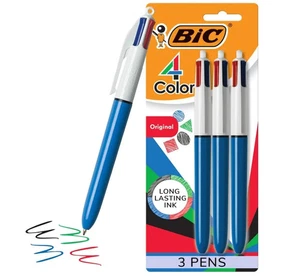 BIC 4-Color Original Retractable 3 Count (Pack of 1) Assorted - Picture 1 of 8