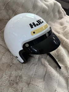 Vintage HJC FG3 White Motorcycle DOT Fiberglass Visor Helmet Medium - Picture 1 of 5