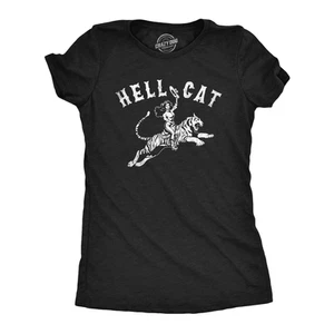 Mujeres Divertidas Camisetas Hell Cat Sarcástico Tigre Gráfico Novedad Camiseta Para Damas - Imagen 1 de 7