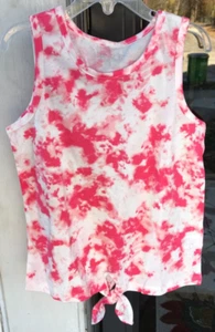 Girls Childrens Place M 7/8 Dark Pink/White Tie Front Tank Top Z - Picture 1 of 6