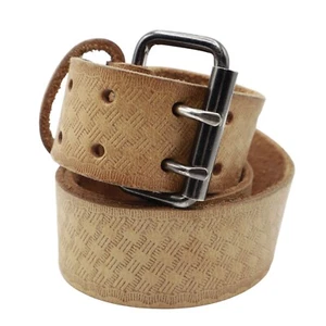 Husky Harness Leather Belt Double Hole Belt Brown Retro Boho Bohemian - Picture 1 of 14