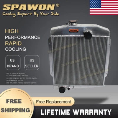 Radiador de aluminio SPAWON 4 filas para International Harvester Scout 4 cilindros 1961-71 MT Foto 1 de 4