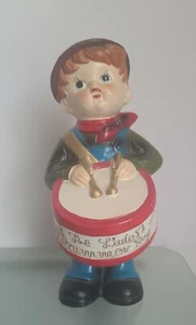 Music box vintage Little Drummer Boy made in Japan dipinto a mano stella - RARO! - Foto 1 di 8
