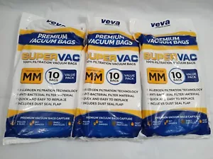 VEVA 3 x 10 Packs Premium SuperVac Vacuum Bags Type MM FOR Eureka Mighty Mite - Picture 1 of 3
