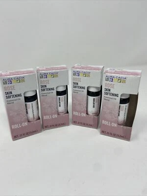 Aceite esencial suavizante de piel de rosa Aura Cacia 0,31 OZ paquete de 4 NUEVO Foto 1 de 4