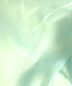 1.1 Yd. Remnant-Stunning LIGHT AQUA SEAFOAM Sheer ORGANZA Solid Poly Fabric - Picture 1 of 3